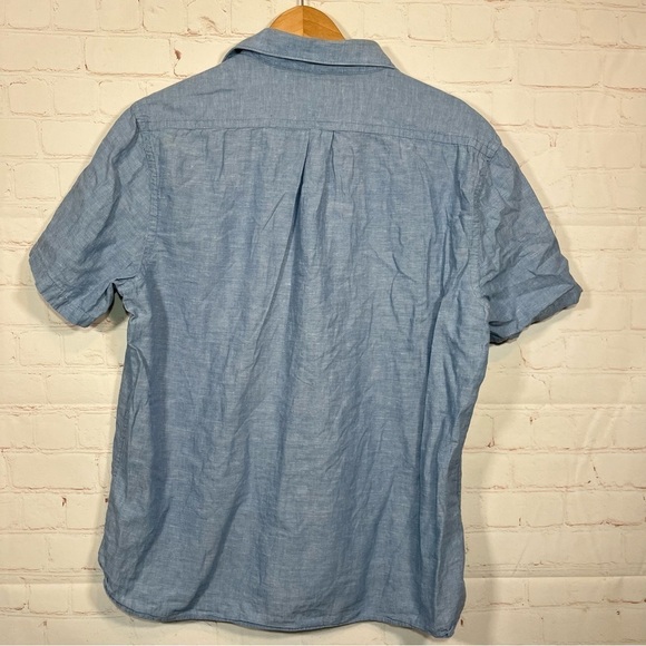 Boden Linen Polo Shirt Mens Large Blue Button Collared Regular Fit Summer - Picture 9 of 10